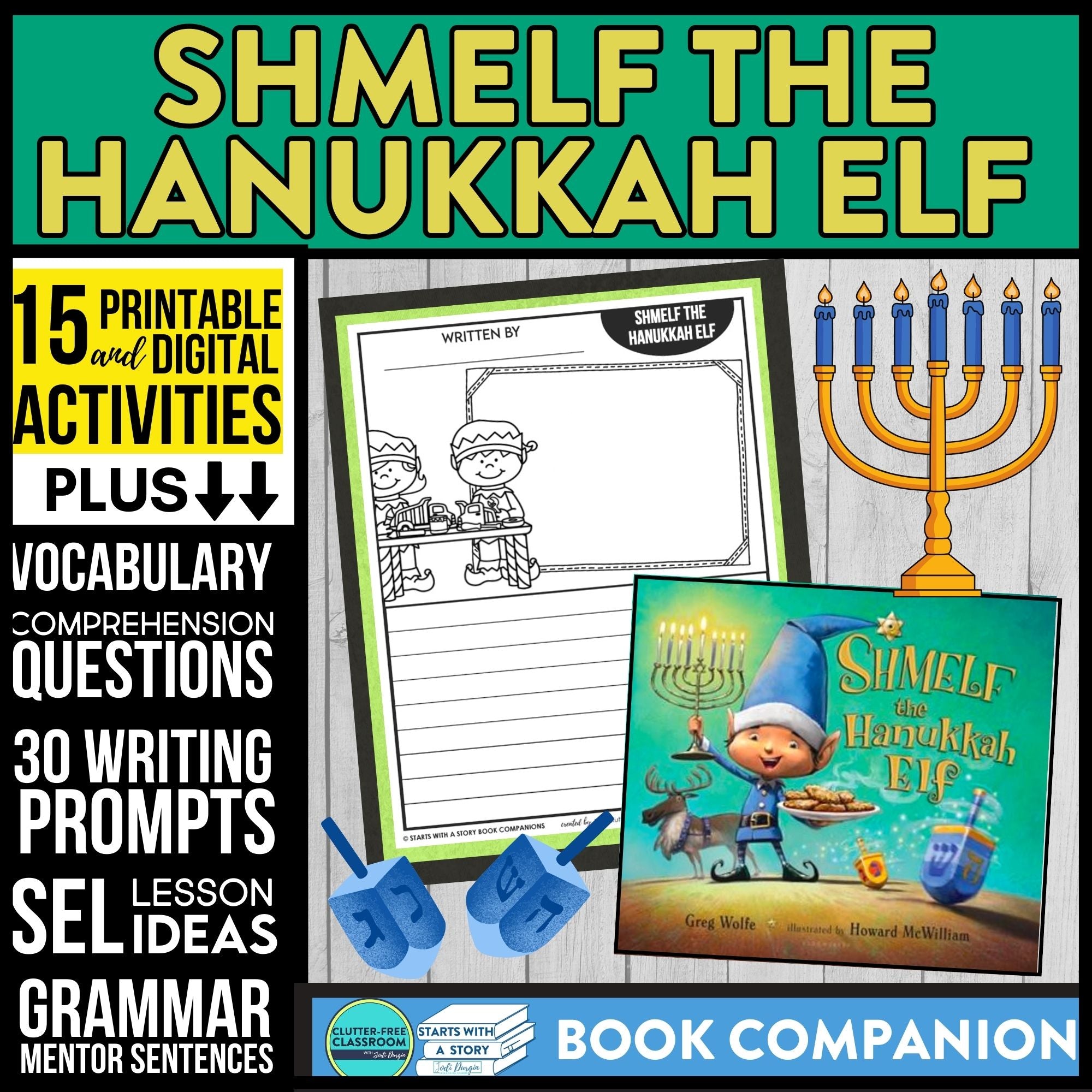 SHMELF THE HANUKKAH ELF activities and lesson plan ideas