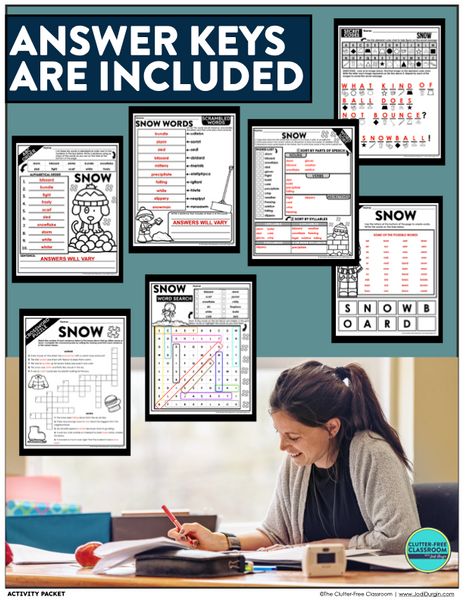 Snow Packets Snow Activity Packet – Clutter Free Classroom Store