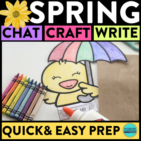 Spring Writing Prompts & Paper Bag Craft 1st 2nd 3rd Grade