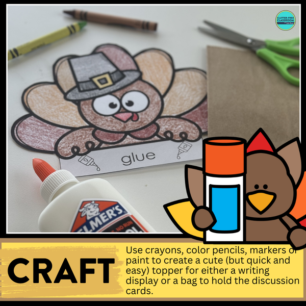 Thanksgiving Writing Prompts & Turkey Paper Bag Craft 1st 2nd 3rd Grade