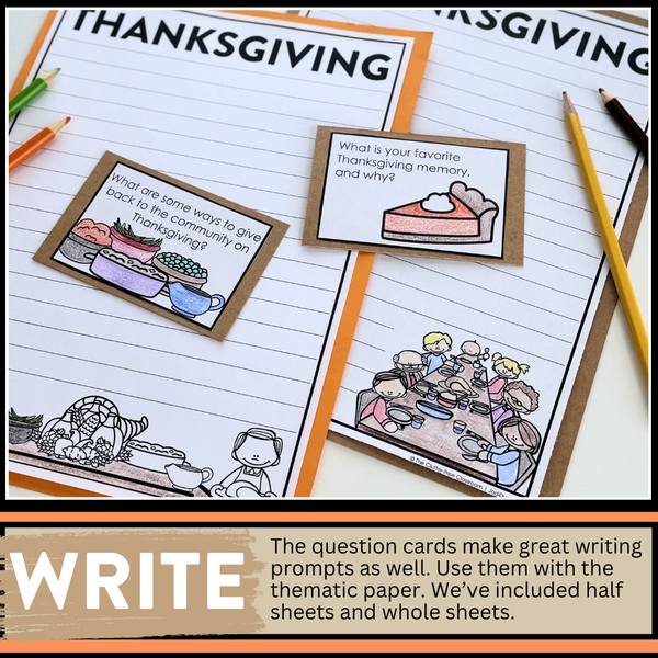 Thanksgiving Writing Prompts & Turkey Paper Bag Craft 1st 2nd 3rd Grade