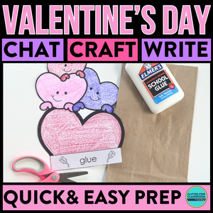 Valentine's Day Writing Prompts & Paper Bag Craft 1st 2nd 3rd Grade