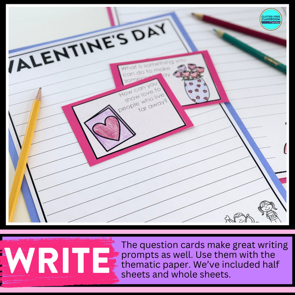 Valentine's Day Writing Prompts & Paper Bag Craft 1st 2nd 3rd Grade