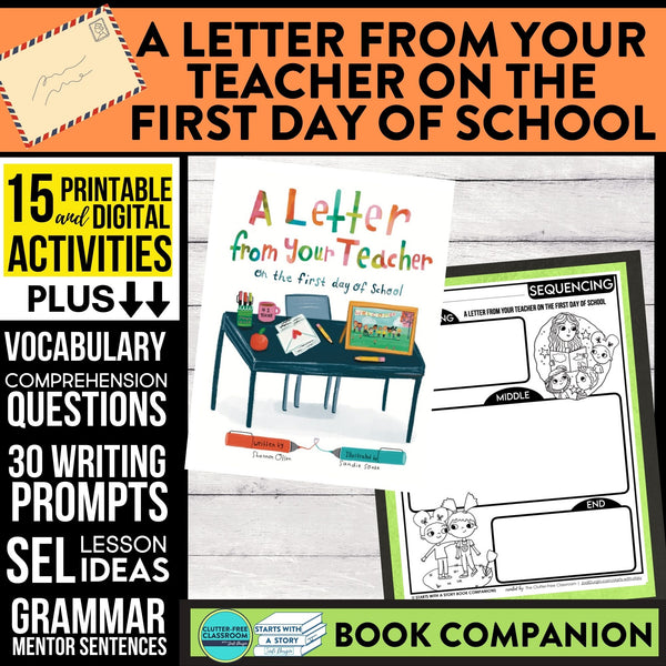 A LETTER FROM YOUR TEACHER ON THE FIRST DAY OF SCHOOL activities and lesson plan ideas