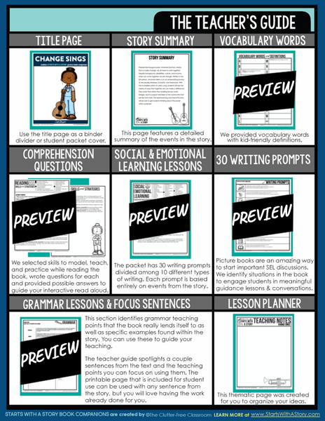 CHANGE SINGS activities and lesson plan ideas