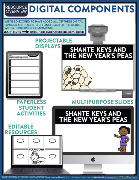 SHANTE KEYS AND THE NEW YEAR'S PEAS activities and lesson plan ideas