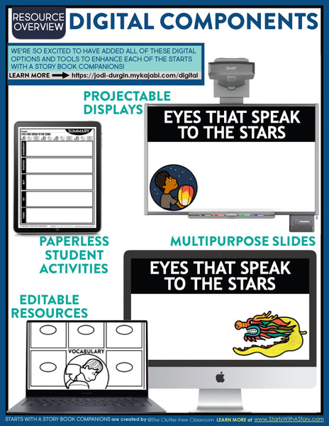 EYES THAT SPEAK TO THE STARS activities and lesson plan ideas