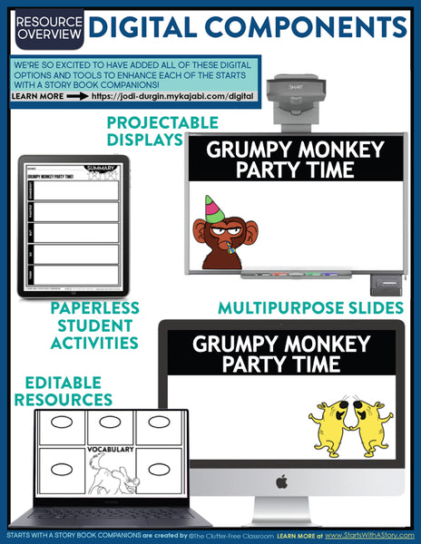 GRUMPY MONKEY PARTY TIME activities and lesson plan ideas
