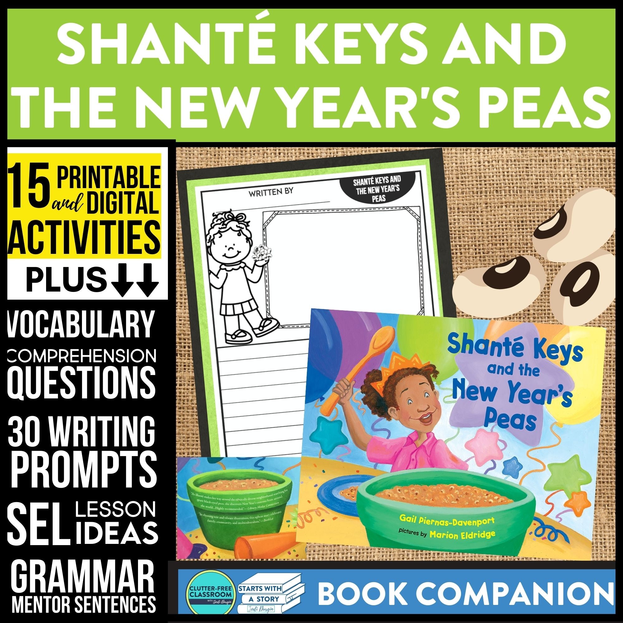 SHANTE KEYS AND THE NEW YEAR'S PEAS activities and lesson plan ideas