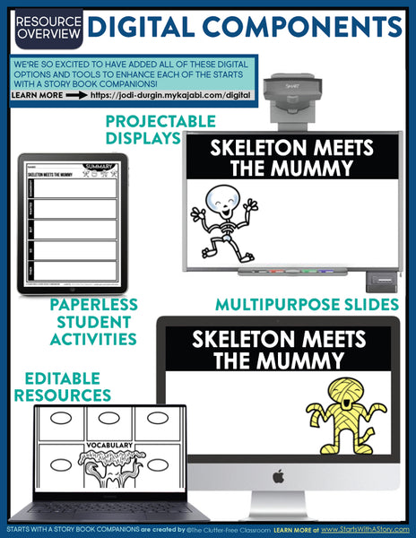 SKELETON MEETS THE MUMMY activities and lesson plan ideas