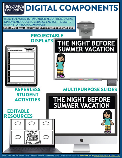 THE NIGHT BEFORE SUMMER VACATION activities and lesson plan ideas
