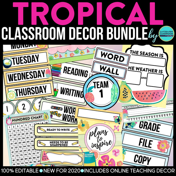 Tropical Classroom Theme Decor Bundle