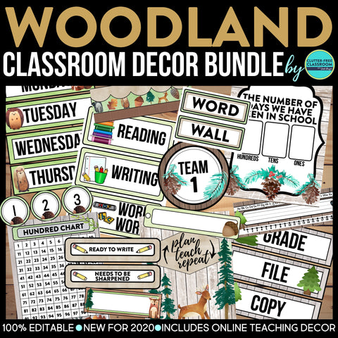 Woodland Themed Classroom Decor Bundle