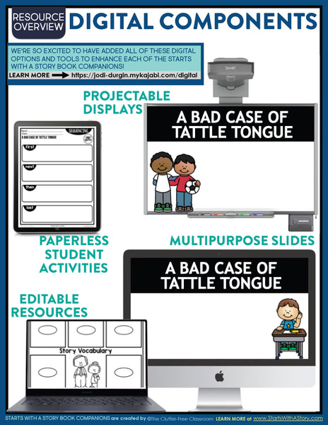 A Bad Case of Tattle Tongue Activities and Lesson Ideas