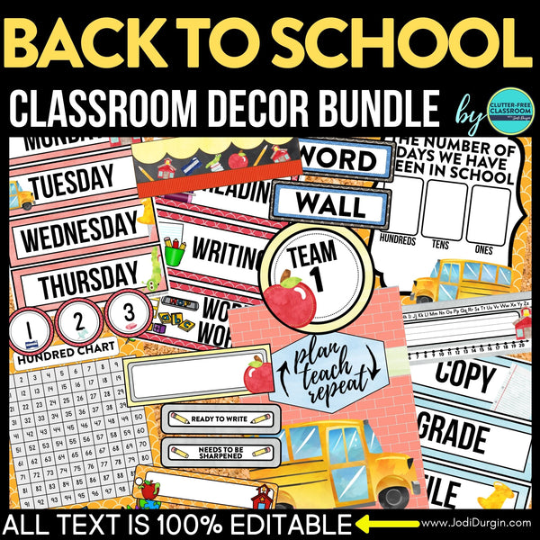 Back to School Classroom Decor Bundle