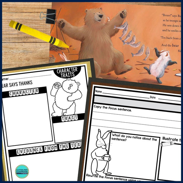 BEAR SAYS THANKS activities and lesson plan ideas