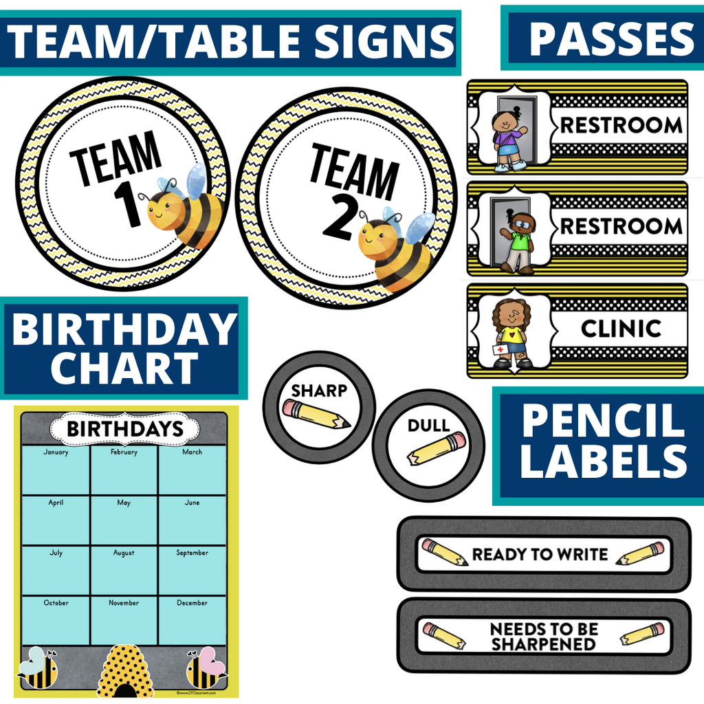 bee-classroom-theme-decor-bundle-clutter-free-classroom-store for Bee Classroom Theme Printables Free Bee Classroom Theme Decor Bundle – Clutter Free Classroom Store for Bee Classroom Theme Printables Free