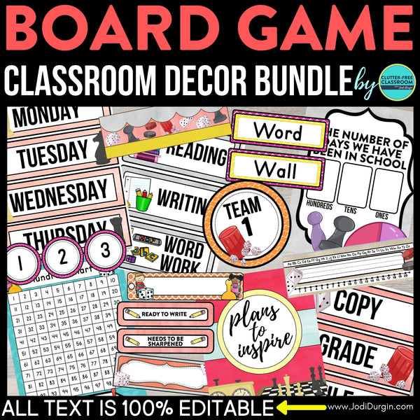 Board Game Classroom Theme Decor Bundle