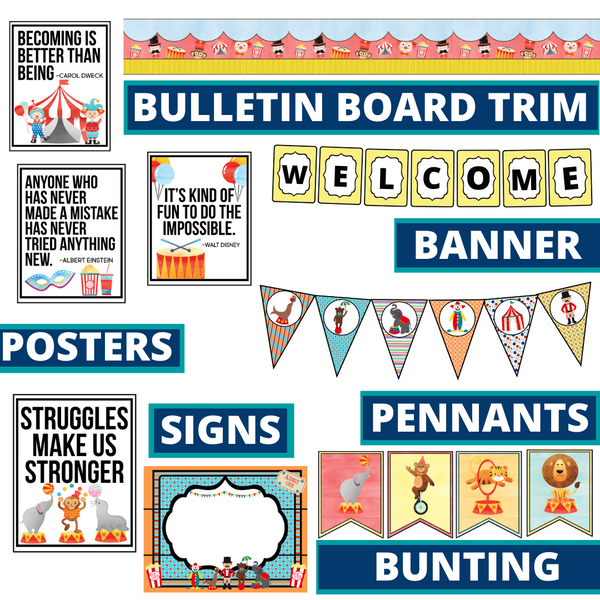 Circus Classroom Theme Decor Bundle