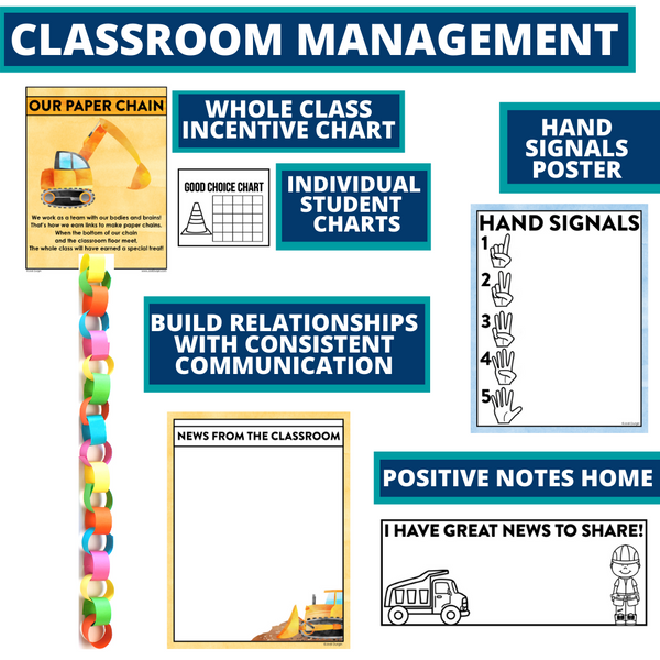 Construction Classroom Theme Decor Bundle