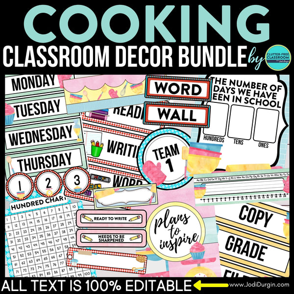 Cooking Classroom Theme or Bakery Bakeshop Cafe Decor