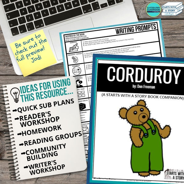 CORDUROY activities, worksheets & lesson plan ideas