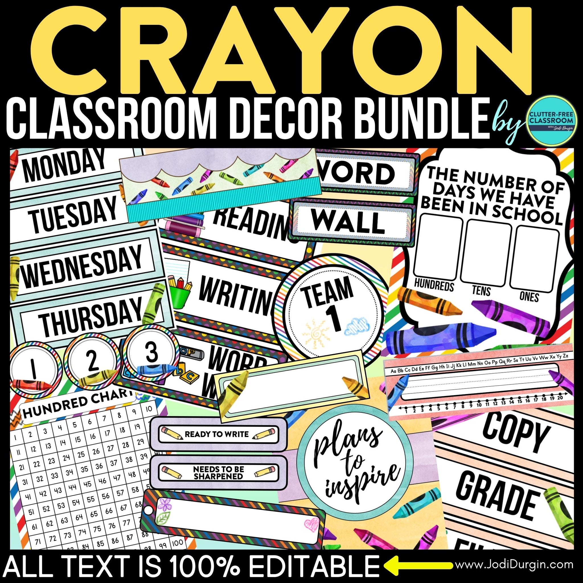 Crayon Accents  Classroom decorations, Crayon, Color crayons