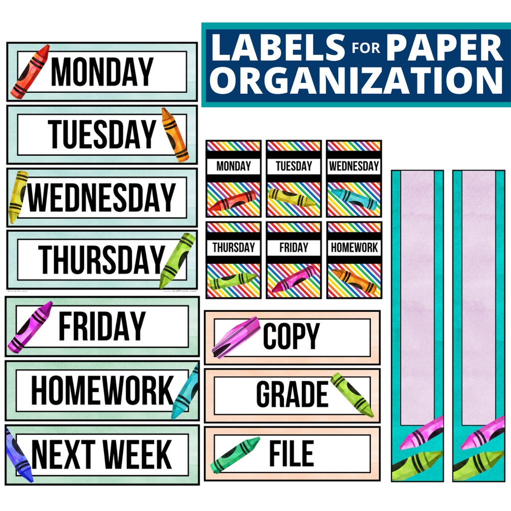 Crayon Theme Classroom Decor and Activities Bundle 