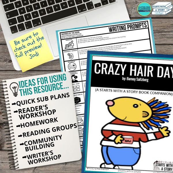 CRAZY HAIR DAY activities, worksheets & lesson plan ideas