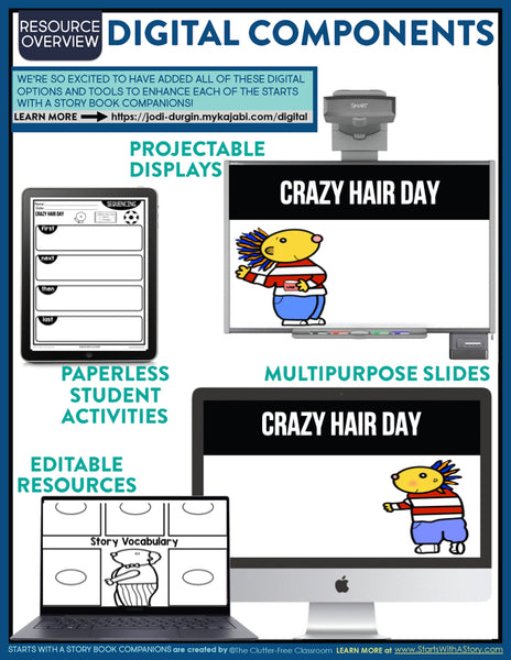 CRAZY HAIR DAY activities, worksheets & lesson plan ideas