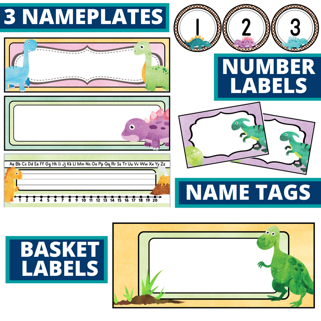 Dinosaur Classroom Themed Decor Bundle Clutter Free Classroom Store