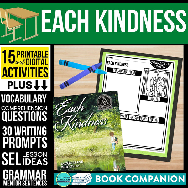 EACH KINDNESS activities and lesson plan ideas