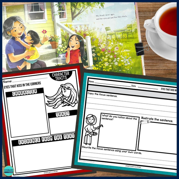 EYES THAT KISS IN THE CORNER activities, worksheets & lesson plan ideas