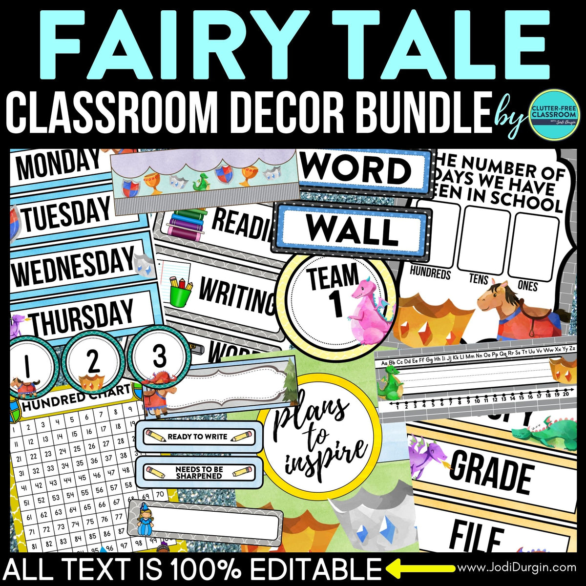 Fairy Tale Classroom Theme Decor Bundle Clutter Free Classroom Store