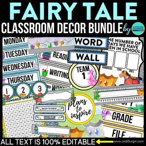Fairy Tale Classroom Theme Decor Bundle