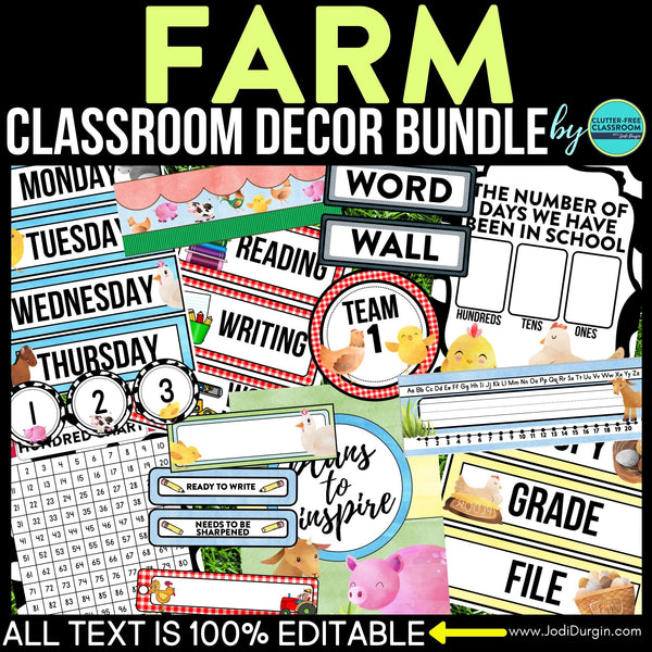 Farm Classroom Theme Decor Bundle