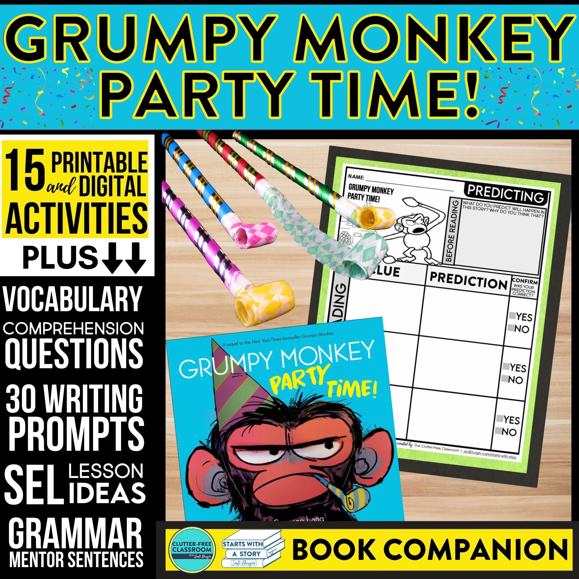 GRUMPY MONKEY PARTY TIME activities and lesson plan ideas
