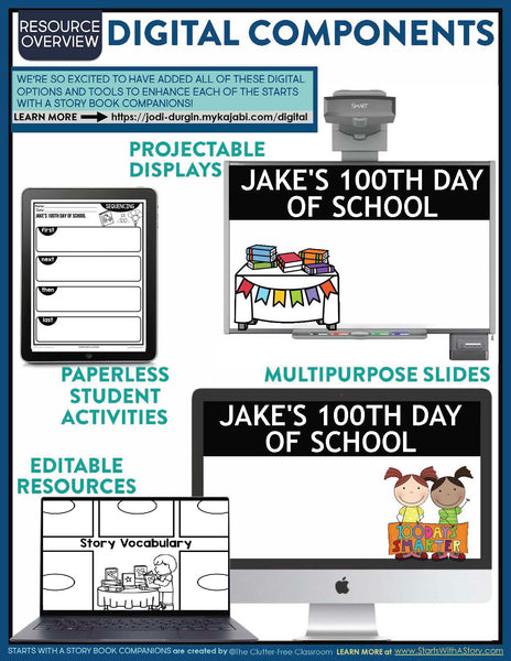 Jake's 100th Day of School activities and lesson plan ideas