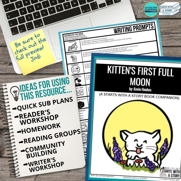 KITTEN'S FIRST FULL MOON activities, worksheets & lesson plan ideas