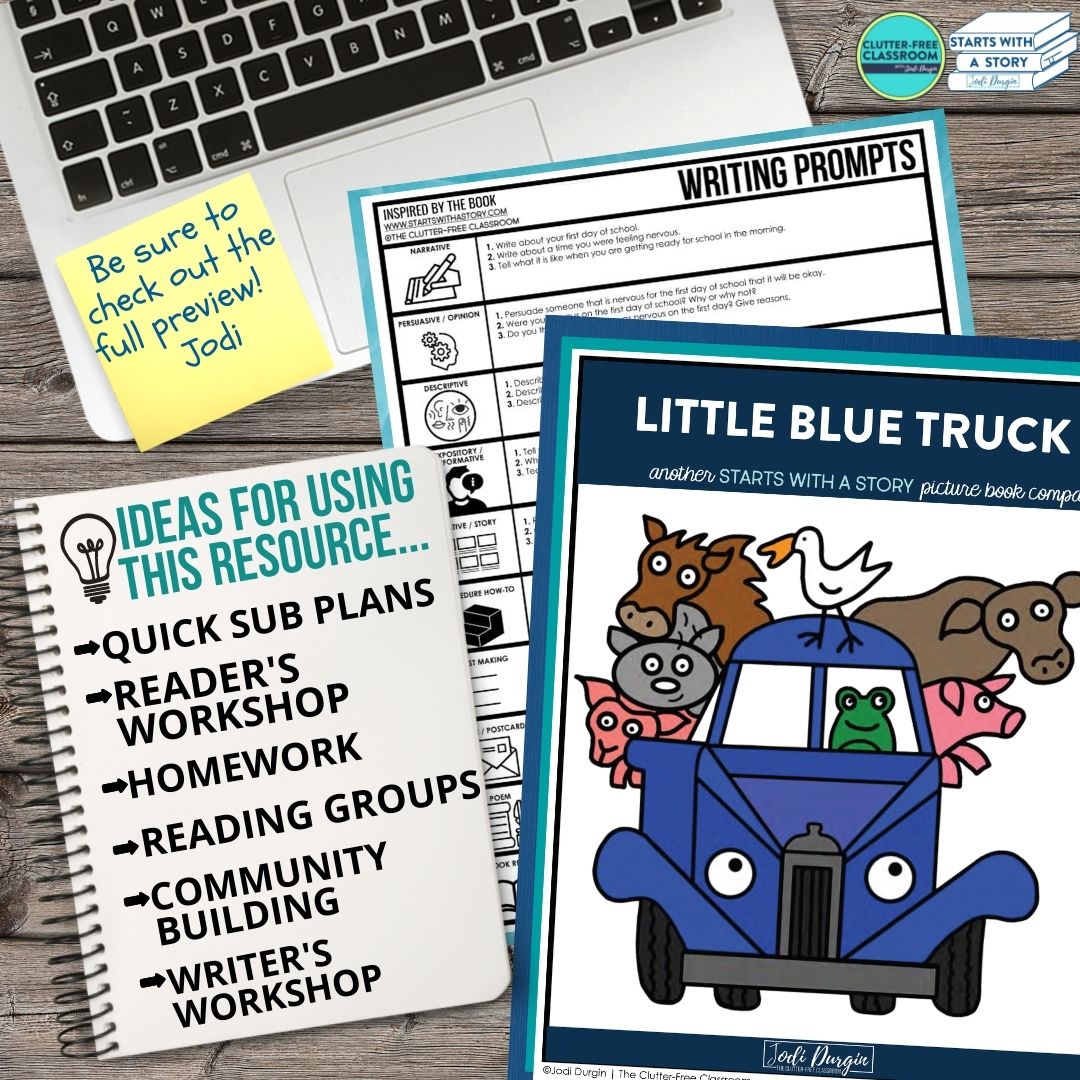 LITTLE BLUE TRUCK activities, worksheets & lesson plan ideas – Clutter Free Classroom Store for Little Blue Truck Free Printable