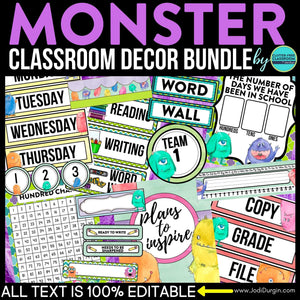 Monster Classroom Theme Decorations Bundle