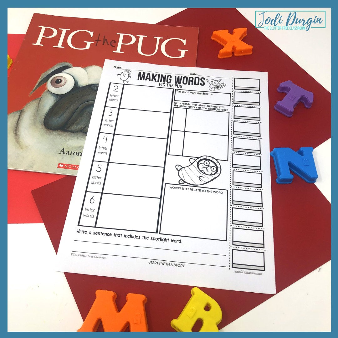 Pig the Pug activities and lesson plan ideas – Clutter Free Classroom Store