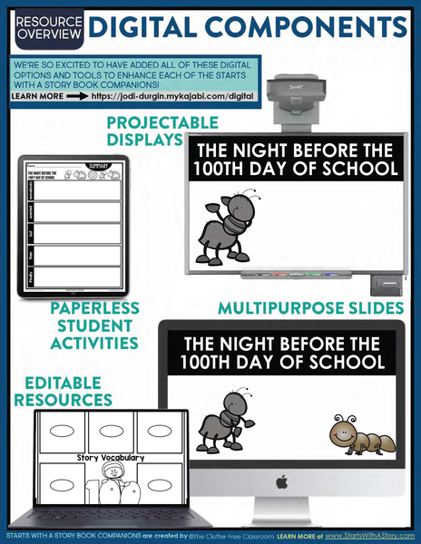 THE NIGHT BEFORE THE 100th DAY OF SCHOOL activities and lesson plan ideas