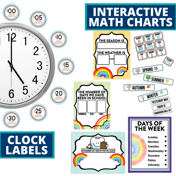 Rainbow Classroom Theme Decor Bundle