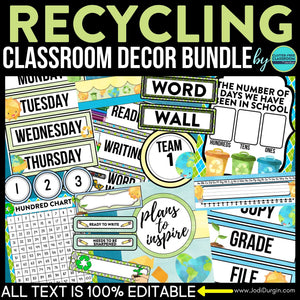 Recycling Classroom Theme Decor Bundle