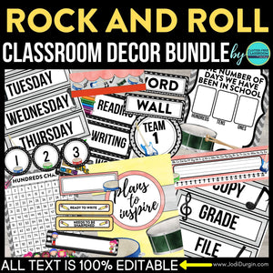 Rock and Roll Classroom Theme Decor Bundle