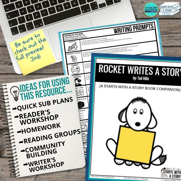 ROCKET WRITES A STORY activities, worksheets & lesson plan ideas