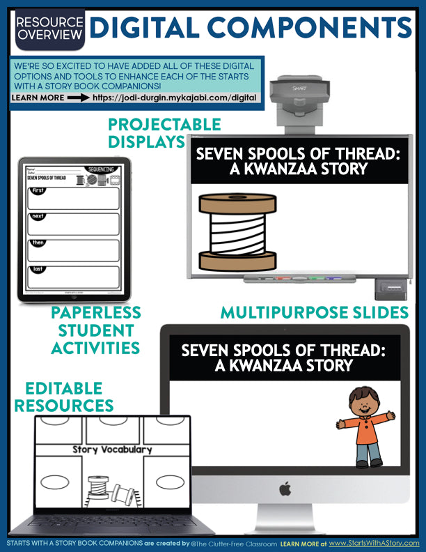 7 Spools Seven Spools of Thread: A Kwanzaa Story activities and lesson plan ide ...