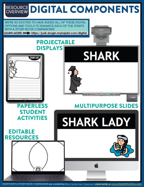 SHARK LADY activities, worksheets & lesson plan ideas