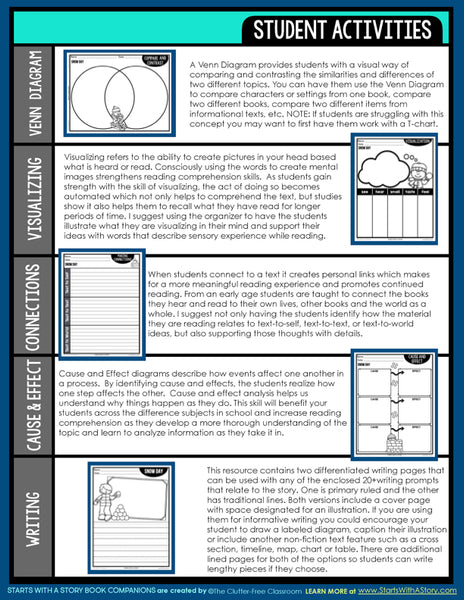 Snow Day (Lester Laminack) activities and lesson plan ideas